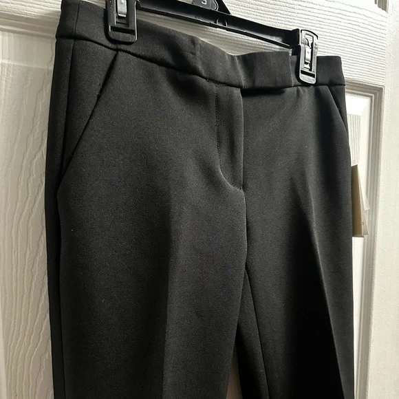 🆕 Michael Kors Stretch-Crepe Feather-Trim Cropped Pants Size 00 - Picture 5 of 12